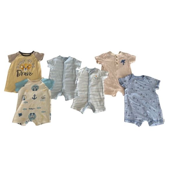 Baby Rompers Lot of 6 Disney Carter's Little Me - Picture 1 of 12